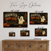 Haunted Happy Hour Ghost Martini Spirits metal sign with retro humor halloween style — Haunted Happy Hour Ghost Martini
