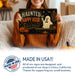 Haunted Happy Hour Ghost Martini Spirits metal sign with retro humor halloween style — Haunted Happy Hour Ghost Martini