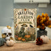 Skeleton Garden Club Growing Since Forever metal sign with retro humor halloween style — Skeleton Garden Club Growing Since
