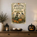Skeleton Garden Club Growing Since Forever metal sign with retro humor halloween style — Skeleton Garden Club Growing Since