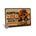 Pumpkin Pie Protection Agency Halloween metal sign with retro humor halloween style — Pumpkin Pie Protection Agency Halloween