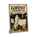 Ghost Laundry Co Sheets Washed Daily metal sign with retro humor halloween style — Ghost Laundry Co Sheets Washed Daily