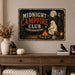 Midnight Campfire Club Ghost Stories metal sign with retro humor halloween style — Midnight Campfire Club Ghost Stories