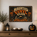 Haunted Vinyl Club Now Spinning Since 1983 metal sign with retro humor halloween style — Haunted Vinyl Club Now Spinning