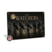 The Watchers Five Ravens Full Moon metal sign with retro humor halloween style — The Watchers Five Ravens Full Moon