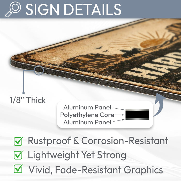 Hard Work Big Dreams Rustic Metal Sign