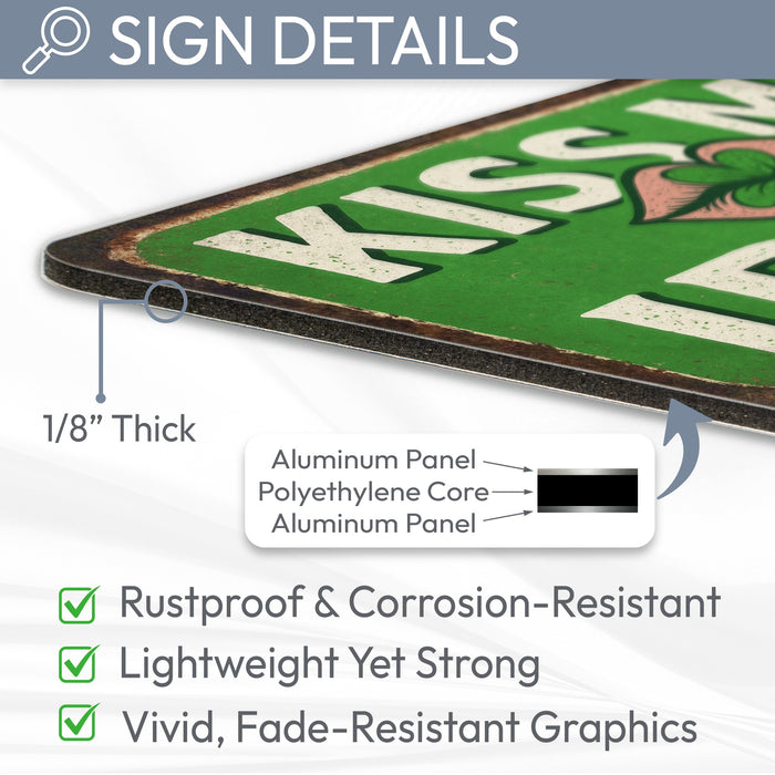 Kiss Me I’m Irish St. Patrick’s Day Rustic Metal Sign – Irish Wall Décor