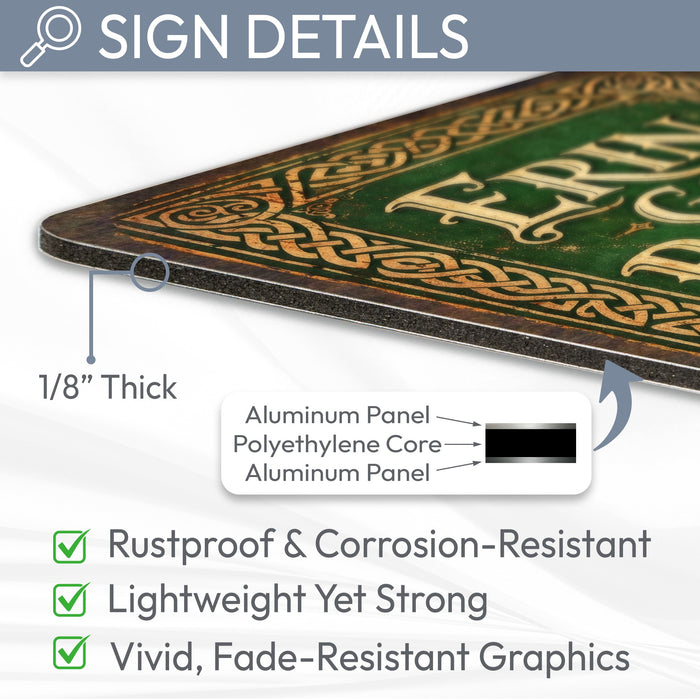 Erin Go Bragh St. Patrick’s Day Rustic Metal Sign – Irish Wall Décor