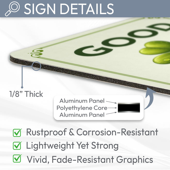 Good Luck Shamrock St. Patrick’s Day Rustic Metal Sign – Irish Wall Décor