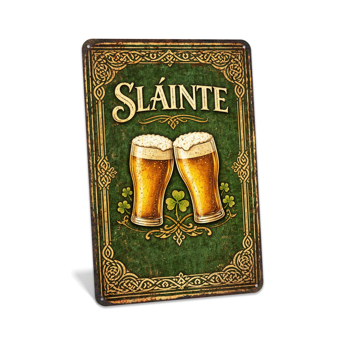 Sláinte Rustic Metal Sign – Irish Pub & Bar Wall Décor