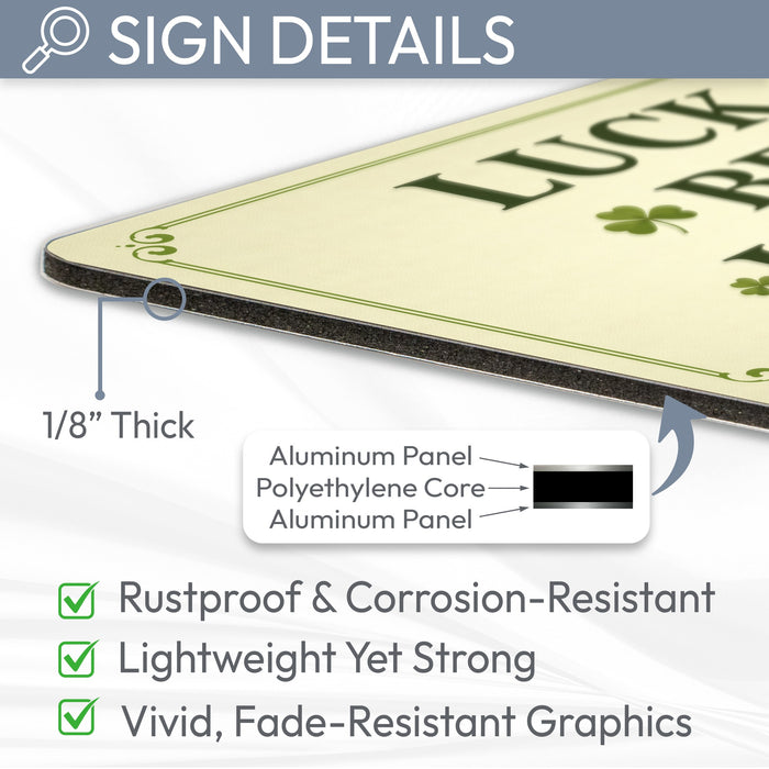 Luck Be Here Rustic Metal Sign – Irish Wall Décor