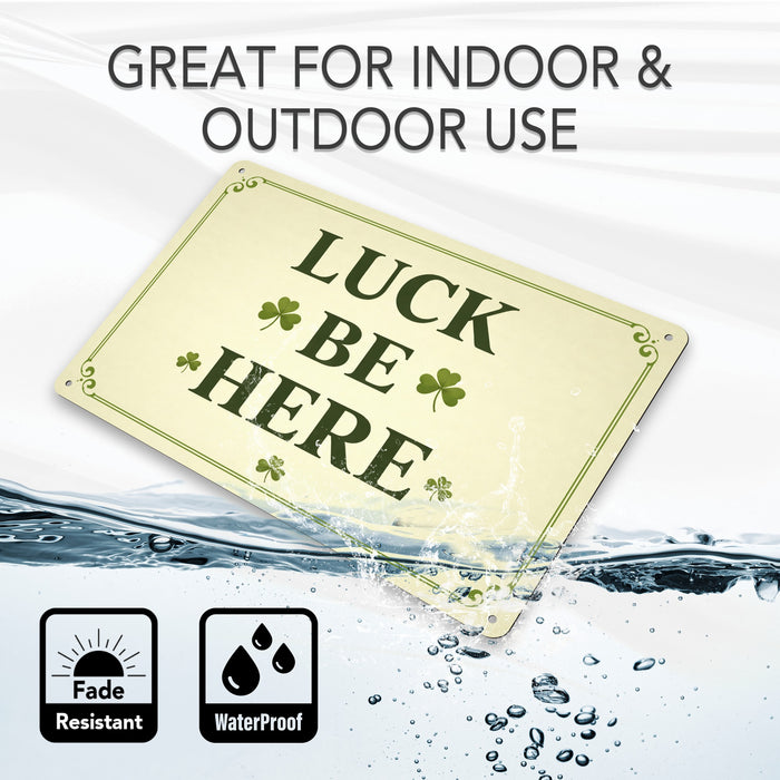 Luck Be Here Rustic Metal Sign – Irish Wall Décor
