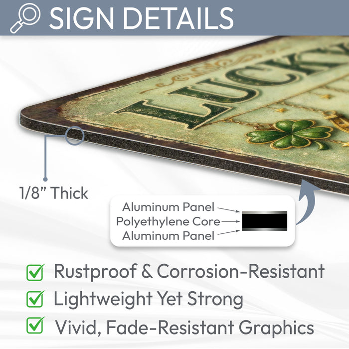 Lucky Charm Rustic Metal Sign – Irish Wall Décor