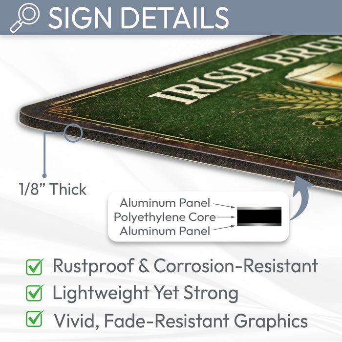 Irish Brew Rustic Metal Sign – Irish Pub & Bar Wall Décor