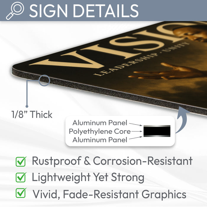 Vision & Purpose Inspirational Rustic Metal Sign – Civil Rights Wall Décor