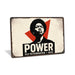Rustic metal wall sign displaying the words “Black Power” in bold typography, designed as cultural statement wall décor.