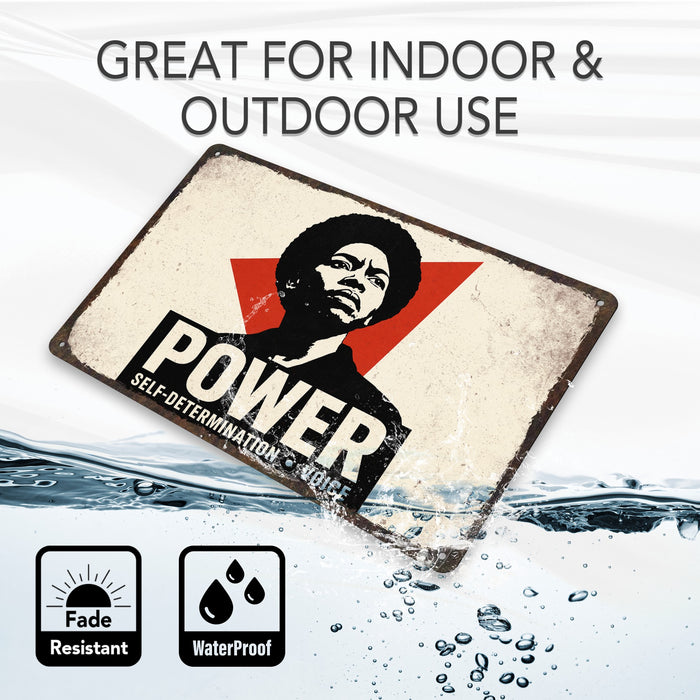 Black Power Statement Rustic Metal Sign – Cultural Expression Wall Décor
