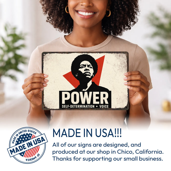 Black Power Statement Rustic Metal Sign – Cultural Expression Wall Décor