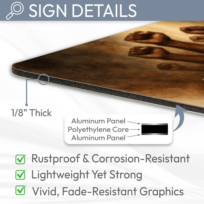 We Rise Together Rustic Metal Sign – Unity & Strength Wall Décor