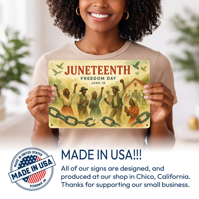 Juneteenth Rustic Metal Sign – Freedom & Heritage Wall Décor