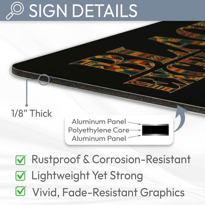 Black Excellence Rustic Metal Sign – Cultural Inspiration Wall Décor