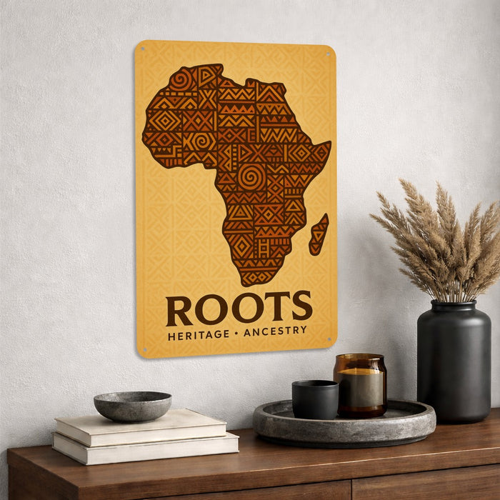 Roots Rustic Metal Sign – African Heritage Wall Décor