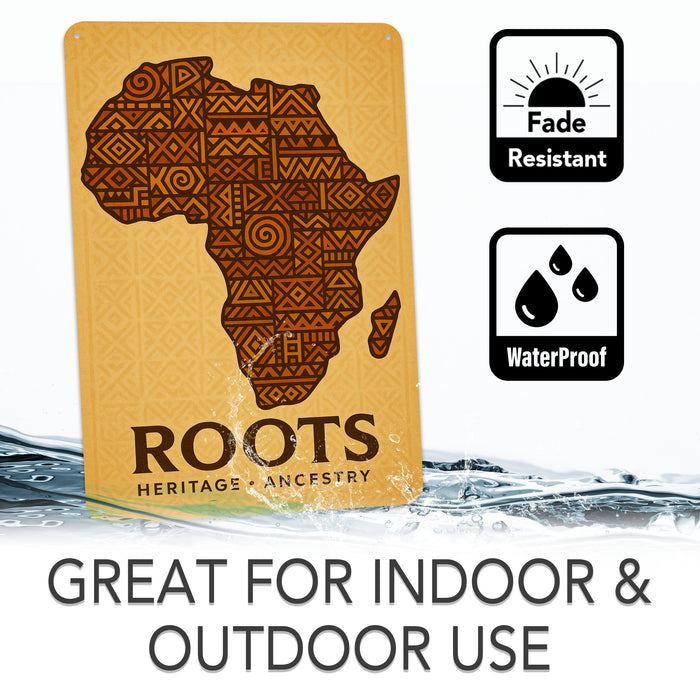 Roots Rustic Metal Sign – African Heritage Wall Décor