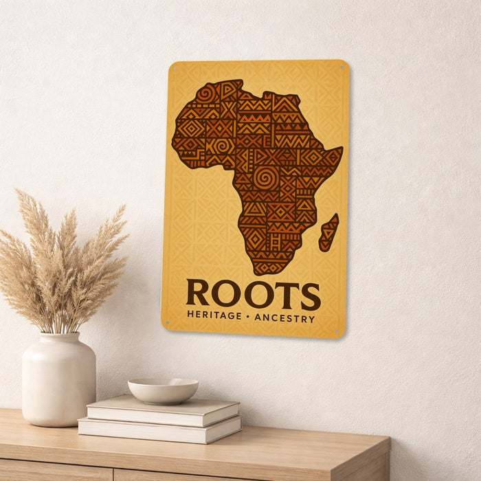 Roots Rustic Metal Sign – African Heritage Wall Décor