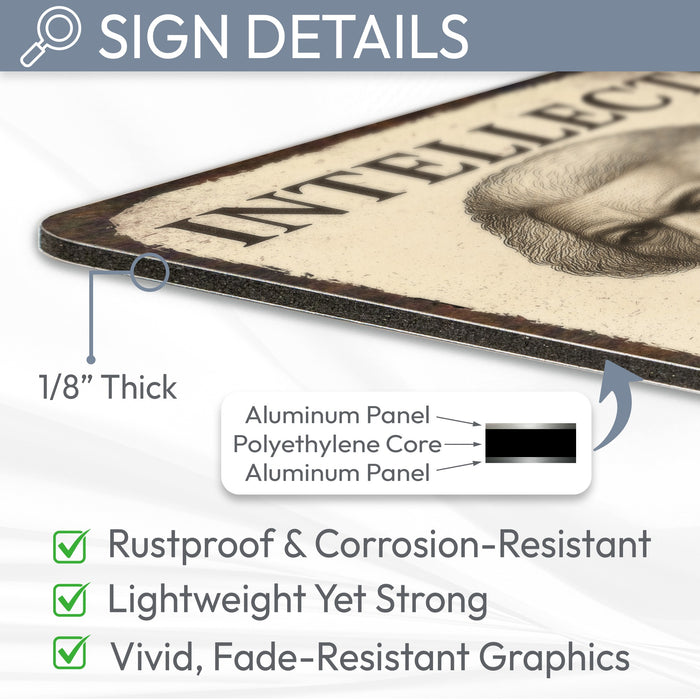 Intellect Rustic Metal Sign – Knowledge & Legacy Wall Décor