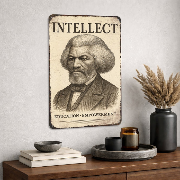 Intellect Rustic Metal Sign – Knowledge & Legacy Wall Décor