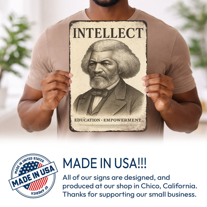 Intellect Rustic Metal Sign – Knowledge & Legacy Wall Décor