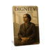 Rustic metal wall sign reading “Dignity” with historical-inspired portrait artwork, created as inspirational wall décor.