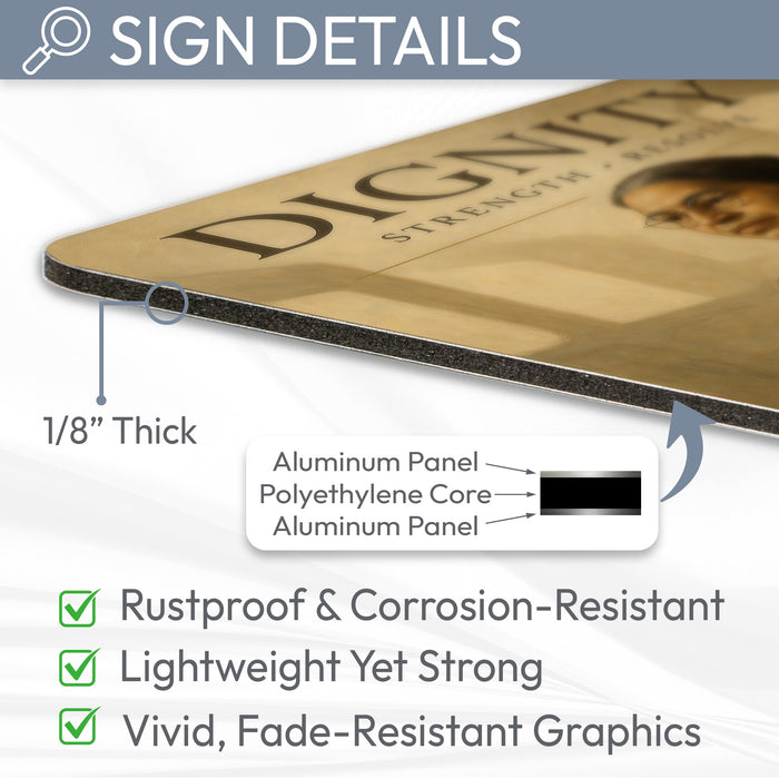 Dignity Rustic Metal Sign – Rosa Parks Legacy Wall Décor