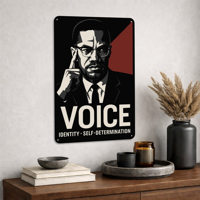 Voice Statement Rustic Metal Sign – Strength & Expression Wall Art