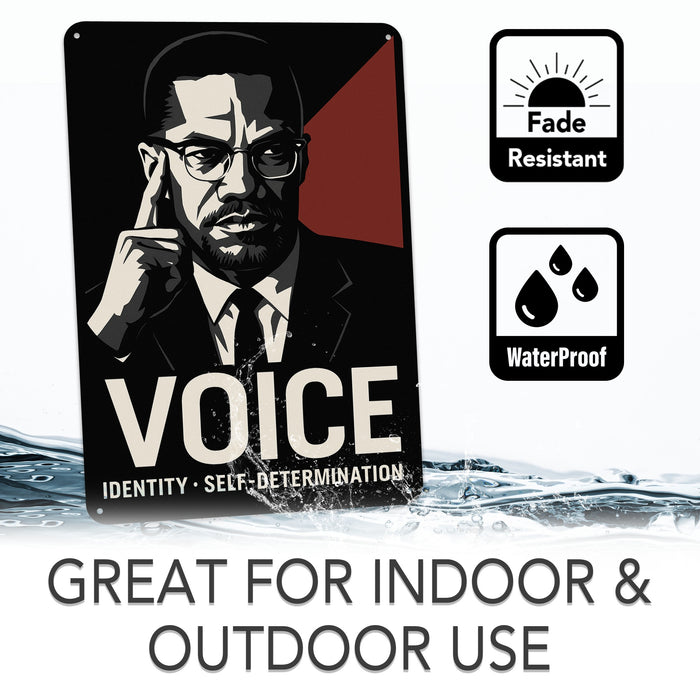 Voice Statement Rustic Metal Sign – Strength & Expression Wall Art