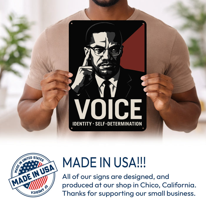 Voice Statement Rustic Metal Sign – Strength & Expression Wall Art