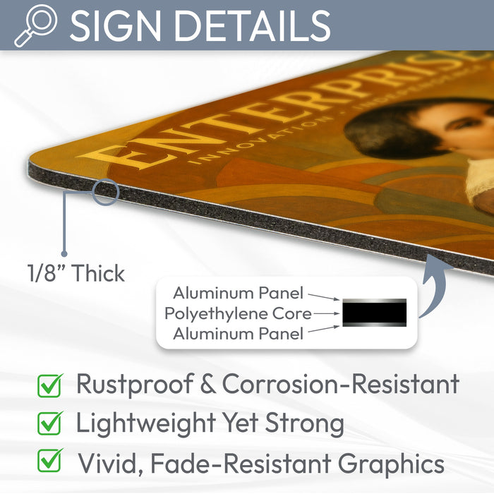 Enterprise Rustic Metal Sign – Madam C.J. Walker Legacy Wall Décor