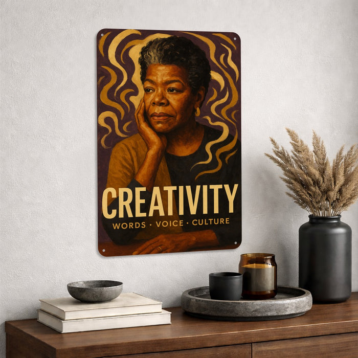 Creativity Rustic Metal Sign – Maya Angelou Legacy Wall Décor