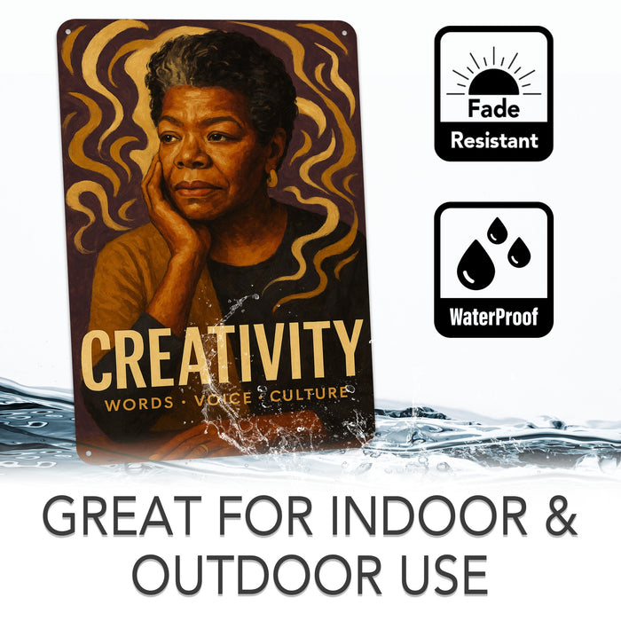 Creativity Rustic Metal Sign – Maya Angelou Legacy Wall Décor
