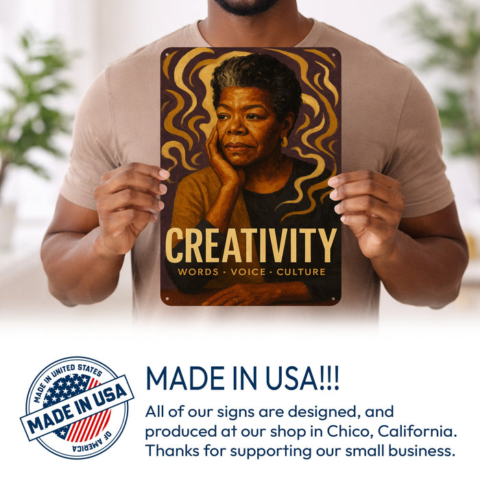 Creativity Rustic Metal Sign – Maya Angelou Legacy Wall Décor