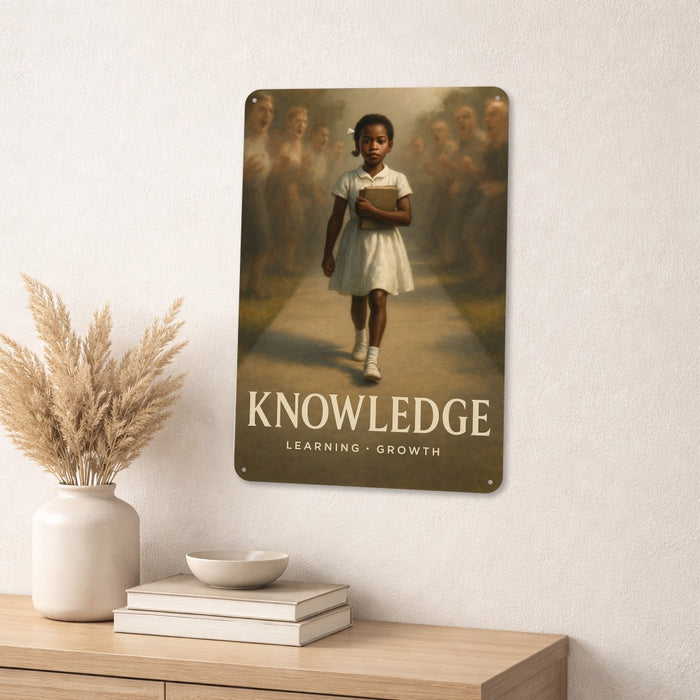Knowledge Rustic Metal Sign – Ruby Bridges Legacy Wall Décor