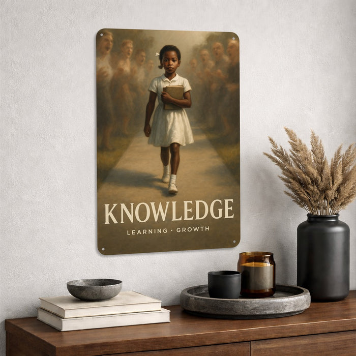 Knowledge Rustic Metal Sign – Ruby Bridges Legacy Wall Décor