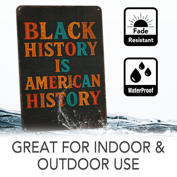 Black History Is American History Metal Sign – Educational Wall Art