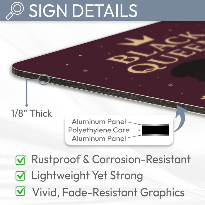 Black Queens Statement Metal Sign – Empowerment Wall Art