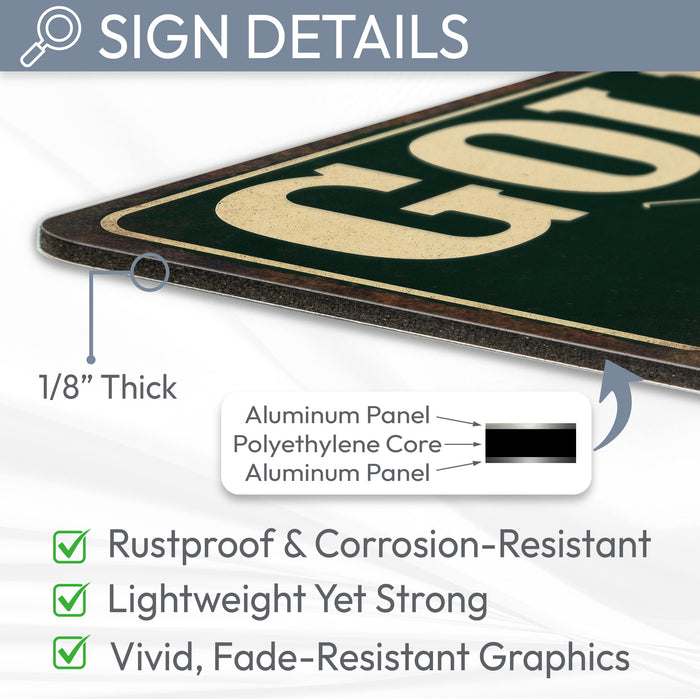 GOLF Classic Metal Sign - Wall Décor
