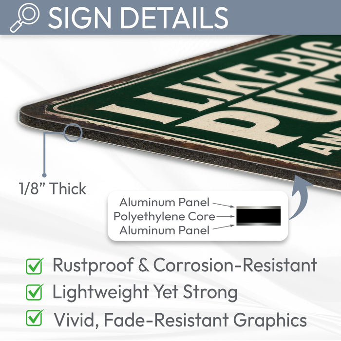 I Like Big Putts & I Cannot Lie - Funny Golf Sign