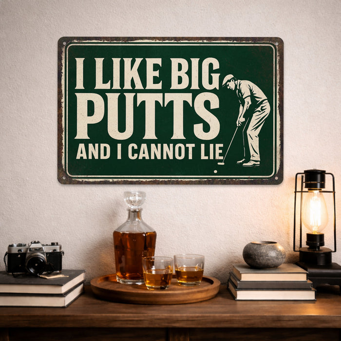 I Like Big Putts & I Cannot Lie - Funny Golf Sign