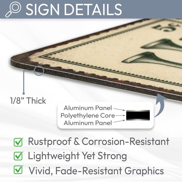 Vintage Golf Tees Stamp  - Metal Sign