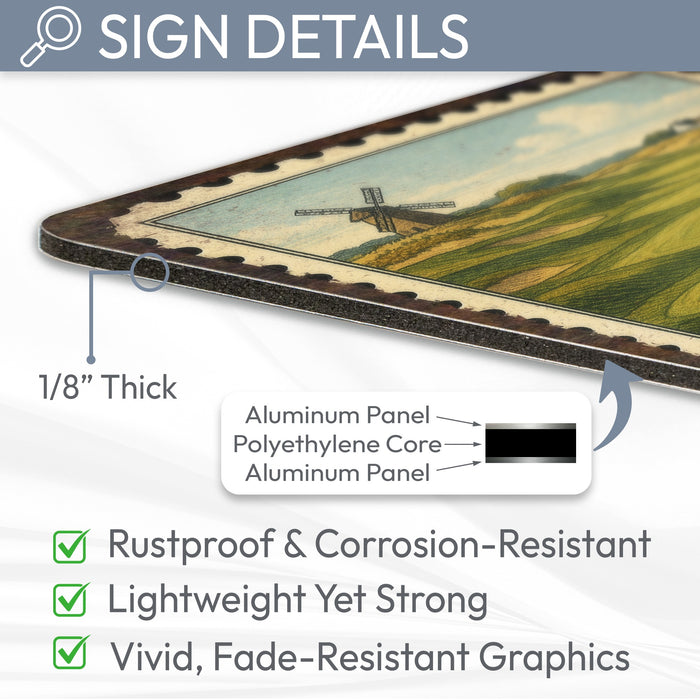 Shinnecock Hills Vintage Golf Course Stamp Metal Sign