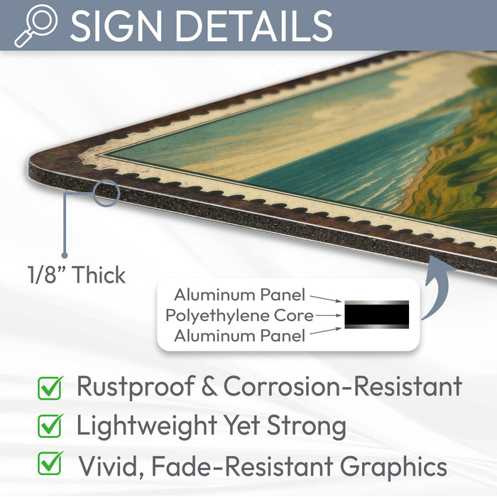 Whistling Straits Vintage Golf Course Stamp Metal Sign